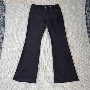 Periscope PS-3983 Faux Suede Black Soft Bootcut Pants, Size 7